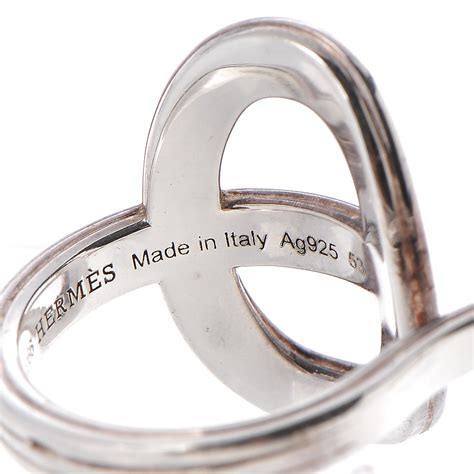 hermes sterling silver double chaine d'ancre tgm ring|hermes silver rings for women.